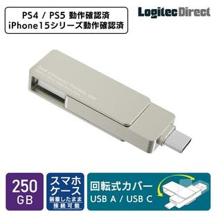 外付け SSD USB Type-A / USB Type-C 両挿し スティック型 コンパクト USBメモリサイズ USB3.2 Gen2 PS4 PS5 動作確認済 250GB LMD-SPE025UAC new yppの画像