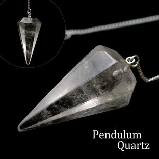 ペンデュラム 水晶 クリスタルクォーツ ダウジング 天然石 ヒーリング フーチ 振り子 4月 誕生石 パワーストーン Crystalの画像