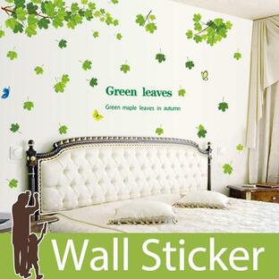 ウォールステッカー 壁 木 葉 蝶 貼ってはがせる のりつき 壁紙シール ウォールシール 植物 木 花 宅Cの画像