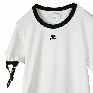 Courrèges/Courreges クレージュ ホワイトバックル Tシャツ 124JTS117JS0070 イタリア正規品 新品の画像