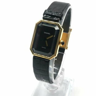 【中古】CHANEL シャネル プルミエール 18k 750 本クロコ 腕時計 M 正規ベルト ゴールド M9379の画像