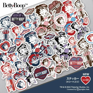 ステッカー キャラクター ベティー ブープ FAN CLUB ベティーちゃん バイク グッズ シール Betty Boop 人気の画像