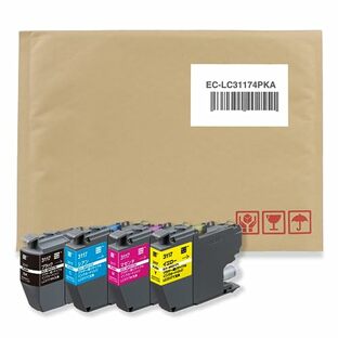 【エコリカ封筒パッケージ】エコリカ ブラザー LC3117 LC3117-4PK対応リサイクルインク 4色パック EC-LC31174PKA (ECI-BR3117-4P) 残量表示対応の画像