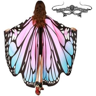 蝶の羽根 マント ハロウィン コスプレ 妖精 衣装 レディース ショール コスチューム 仮装の画像