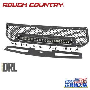 [ROUGH COUNTRY(ラフカントリー)正規品]30インチ LEDライトバー付き メッシュグリル ブラックシリーズ アンバーDRL付き タンドラ/70224の画像