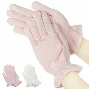 日本製 シルク 100% 手袋 肌荒れ スキンケア おやすみ手袋 シルク手袋 (ピンク)の画像