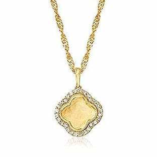 【送料無料】Ross-Simons 0.15 ct. t.w. Diamond Clover Pendant Necklace in 18kt Gold Overの画像