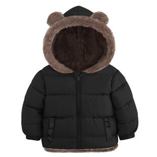 Enlifety Black Coat for Boys Girls 4 5T Kids Cute Bears Ears Hoo 並行輸入品の画像