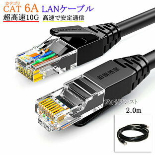 【互換品】SONY/ソニー対応 LANケーブル カテゴリ6A準拠 2.0m RJ45 丸形スタンダードタイプ UTP より線 Part.7 送料無料【メール便の場合】の画像