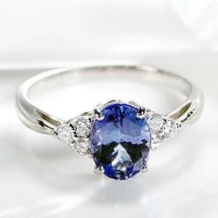 pt900 プラチナ ダイヤモンド ダイヤ 指輪 リング カラーストーン タンザナイト 大粒 誕生石 12月 4月 ブルー GUR1368Tの画像