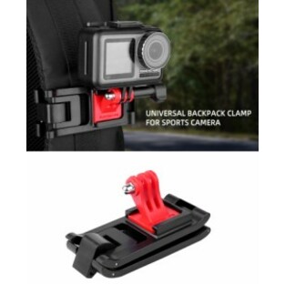 ユニバーサルバックパッククランプ調整可能なクリップマウントナップザックベルトGoPro Osmoアクションスポーツカメラアクセサリー用カメの画像