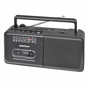 オーム電機AudioComm ラジカセ モノラルラジカセ AM/FM/SW 短波 ラジオNIKKEI コンセント 乾電池 ポータブル ラジオ カセットデッキ カセットテープ録音再生 ブラック RCS-M150N 03-5553 OHMの画像