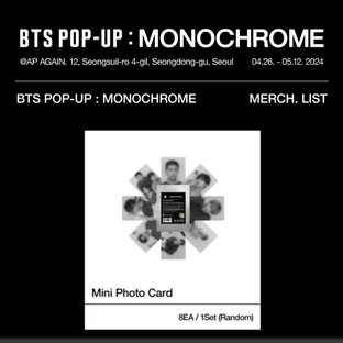 [公式グッズ 現場購入] BTS POP-UP: MONOCHROME 1 MINI PHOTO CARDの画像