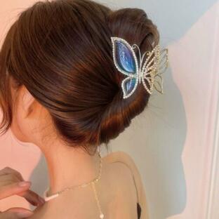Mystical Butterfly 大きめヘアクリップ バンスクリップ（ブルー×パープル）ちょうちょ 蝶々 バタフライ ジプシー ダンス 舞台 衣装 パーティ 映画 HA-001の画像