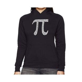 エルエーポップアート レディース シャツ トップス Women's Word Art Hooded Sweatshirt -The First 100 Digits Of Piの画像