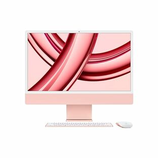 Apple 2023 iMac M3 チップ搭載オールインワンデスクトップコンピュータ:8 コア CPU、8 コア GPU、24 インチ 4.5K Retina ディスプレイ、8GB ユニファイドメモ リ、256GB SSD ストレージ、ボディと同じカラーのアクセサリ、iPhone や iPad と の連係機能 - ピンクの画像