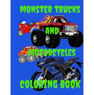 Monster Trucks and Motorcycles Coloring Bookの画像