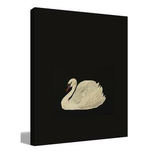 BIWSHA アンティーク白鳥の絵 黒背景 キャンバス ウォールアート プリント 装飾 ホーム キッチン 寝室 リビングルーム 保育園用 白鳥がテーマの画像