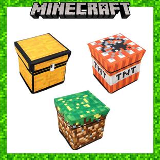 Minecraft マインクラフト 収納箱 収納 箱 ボックス BOX 腰掛け いす スツール ２WAY ゲームグッズ おもちゃ クリスマスプレゼント 誕生日 男の子 女の子の画像