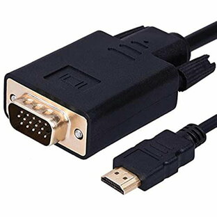 HDMI to VGA変換ケーブル 1.7m 1080p@60Hz HDMI オス to VGA オス変換ケーブル ビデオ変換コード HDMIからVGAアダプター HDTV、Chromebook、Raspberry Pi、Roku、Xboxなど対応 1.7m （1本の画像