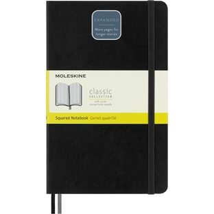 Moleskine Notebook, Expanded Large, Squared, Black, Soft Cover (5 x 8.25)の画像