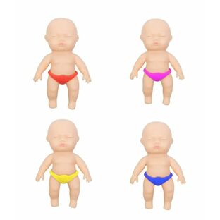 蓄光 ベイビー 人形 赤ちゃん ミニ 4個セット 玩具 ストレス解消 おもちゃ 約6.5cm 11675の画像