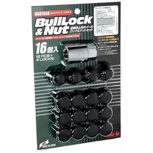 KYO-EI キョーエイ 協永産業 Lug Nut Bull Lock & Nut 袋 [ホイール用品] 21HEX M12×P1.5 4H車用 16PCS ブラック 0601SSBの画像