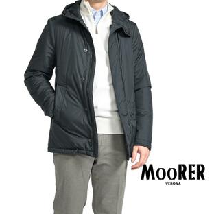 ムーレー MOORER FERRARI-OP 中綿入りブルゾン ジャケット フード付き ライトアウター ナイロン 100% ネイビーの画像