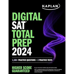 Digital SAT Total Prep 2024 with 2 Full Length Practice Tests, 1,000+ Practice Questions, and End of Chapter Quizzes (Kaplan Test Prep)の画像