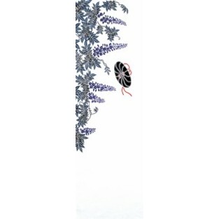 踊り衣裳【注染 長尺手拭 い印】紫・緑・黒×白 藤 取り寄せ商品 「日本の踊り」掲載 和雑貨 和風小物 てぬぐいの画像