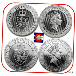 アンティークコイン コイン 金貨 銀貨 2018-2019 St. Helena oz Silver Spade Guinea Shield Coins direct fit capsuleの画像