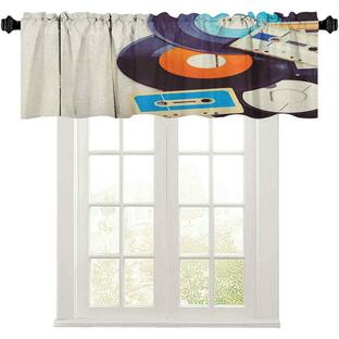 LIGUTARS Valance Curtains, 42" W x 18" L Gramophone Records and 並行輸入品の画像