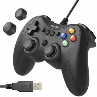 エレコム ゲームパッド 有線 Xinput PS系配置 FPS仕様 メカニカルトリガー スティックカスタマイズ対応 振動 ブラック JC-GP30SVBKの画像