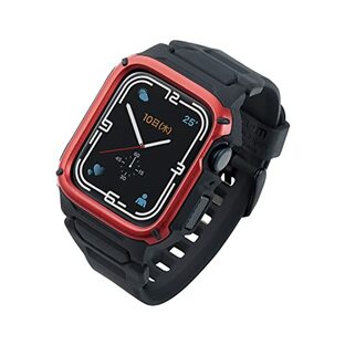 エレコム Apple Watch (アップルウォッチ) ケース バンパー バンド一体型 41mm [Apple Watch 8 7 対応] ZEROSHOCK 耐衝撃 衝撃吸収 米軍MIL規格 ECG機能 心電図機能 対応 レッド AW-21BBBZERORDの画像