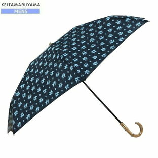 SALE54%OFF KEITA MARUYAMA ケイタマルヤマ バンブーハンドル トナカイxホース 紳士 折りたたみ傘 雨傘 紺 23.10sageの画像