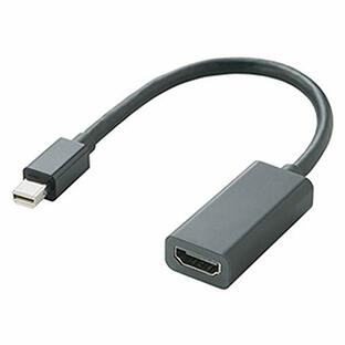 エレコム Mini DisplayPort (オス) - HDMI (タイプAメス) 変換アダプタ 15cm ブラック AD-MDPHDMIBKの画像