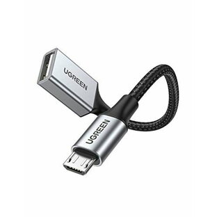 UGREEN Micro USB オス-USB A メス OTGケーブル USBホスト変換アダプタ スマホ Androidタブレット対応 10cmの画像
