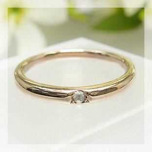 リング 指輪 シンプルが輝くスタイル ローズカットダイヤモンド リング PT900 K18 K10対応 誕生石 4月の画像
