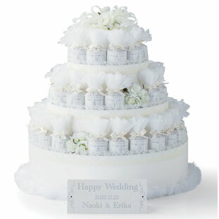 ウェディングケーキ型 ウェルカムオブジェ プチギフト43個セット ホワイト エターナルケーキ ハートクッキー 結婚式 披露宴 ウェルカムボード ディスプレイの画像