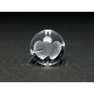 ハート矢・彫刻ビーズ（天然水晶）10mm（1個販売） 天然石 パワーストーンの画像