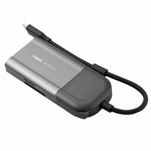 ロジテック USB Type-C ハブ ドッキングステーション 6-in-1 画面表示ON/OFFボタン付 USB PD 100W対応 USBA×2 4K60Hz HDMI×1 USB-C×1 SD＋microSDスロット LHB-PMP6U3Sの画像
