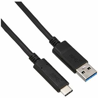 エレコム USBケーブル 充電・データ転送用 USB3.1 Standard-A&Type-C USB3.1 iPhone15対応 最大15W(5V/3A)の充電 最大10Gbpsのデータ転送 1m ブラック USB3-AC10NBKの画像