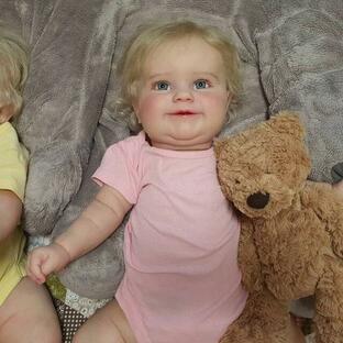 リボーンドール 【ピンク】2サイズバージョン リボーン幼児人形 人気の双子の女の子人形 根付き毛の柔らかい抱っこボディ 高品質ドール 【Pink】Twの画像