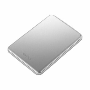 バッファロー MiniStation USB3.1（Gen1）対応 アルミ素材＆薄型ポータブルHDD 1TB シルバー HD-PUS1.0U3-SVD 1台の画像
