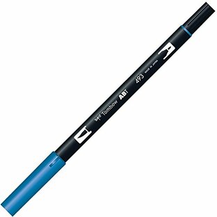 トンボ鉛筆 筆ペン デュアルブラッシュペン AB-T リフレックスブルー 6本 AB-T493-6Pの画像