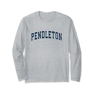 Pendleton Oregon OR ビンテージスポーツデザイン ネイビーデザイン 長袖Tシャツの画像