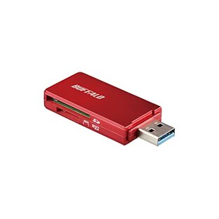 バッファロー BUFFALO USB3.0 microSD/SDカード専用カードリーダー レッド BSCR27U3RDの画像