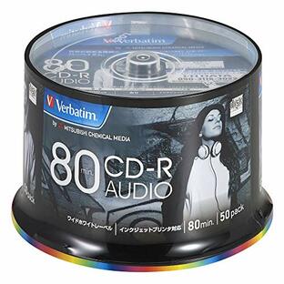 バーベイタムジャパン(Verbatim Japan) 音楽用 CD-R 80分 50枚 ホワイトプリンタブル 48倍速 MUR80FP50SV2の画像