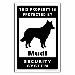 雑貨【Mudi Dog/ムーディ】Dog/ドッグ/犬/イヌ/セキュリティサイン/メタルプレート/ブリキ看板/Tin Sign-153の画像
