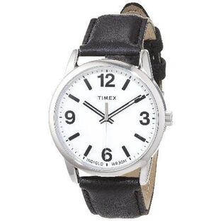 Timex Easy Reader 38mm Mens Buckle Black Leather Strap Watch (Model: TW2U71700)の画像
